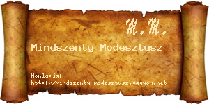 Mindszenty Modesztusz névjegykártya
